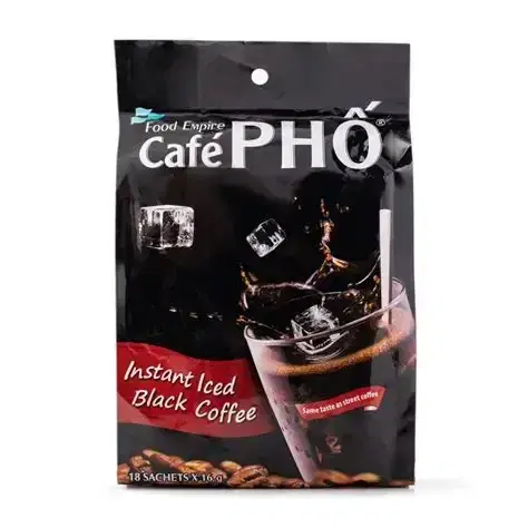 Cafe Phố Instant Iced Black Coffee – Vietnamese Iced Black Coffee – Ca Phe Den Da – Iced Black Coffee Mix – Instant Vietnamese Coffee