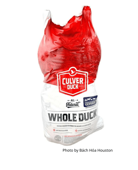 whole duck, culver whole duck, frozen whole duck, all-natural duck, Vietnamese market duck