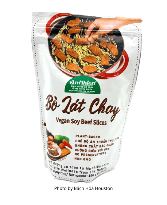 vegan beef slices, soy beef, plant-based beef, textured soy protein, bò lát chay, thịt chay lát