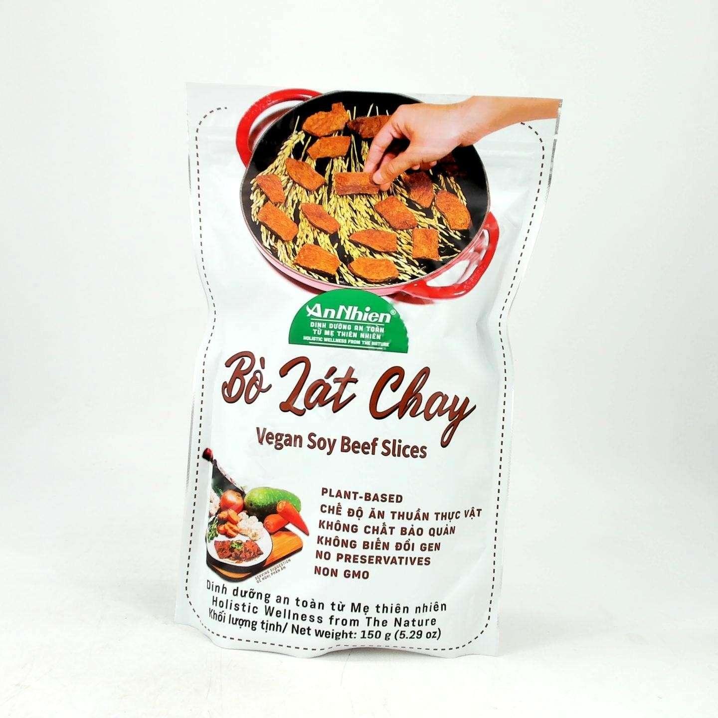 vegan beef slices, soy beef, plant-based beef, textured soy protein, bò lát chay, thịt chay lát